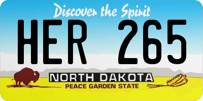 ND license plate HER265
