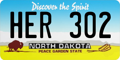 ND license plate HER302