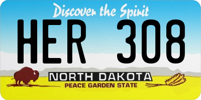 ND license plate HER308