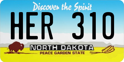 ND license plate HER310