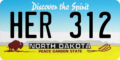 ND license plate HER312