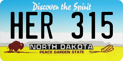 ND license plate HER315
