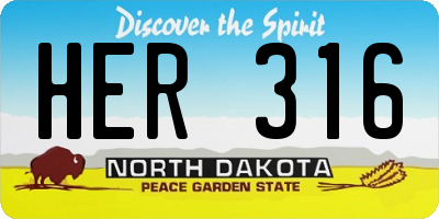 ND license plate HER316
