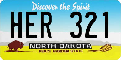 ND license plate HER321
