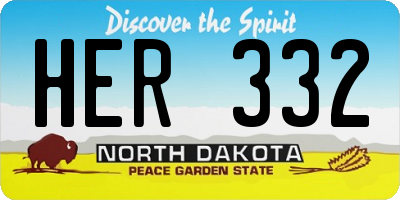 ND license plate HER332