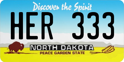 ND license plate HER333