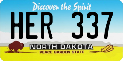 ND license plate HER337