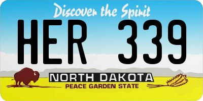 ND license plate HER339