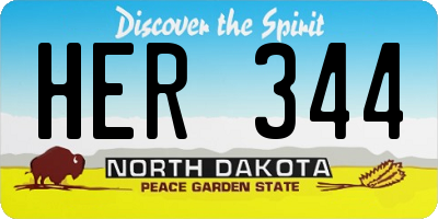 ND license plate HER344