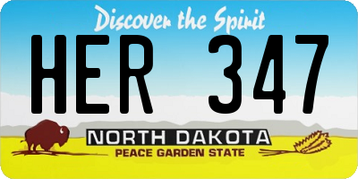 ND license plate HER347