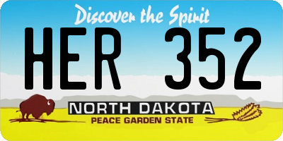ND license plate HER352