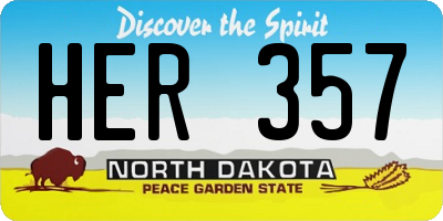 ND license plate HER357