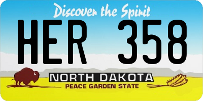 ND license plate HER358
