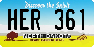 ND license plate HER361