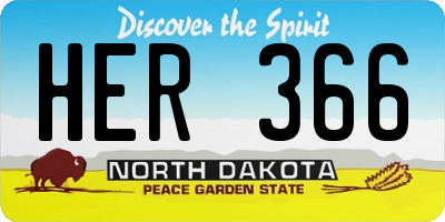 ND license plate HER366