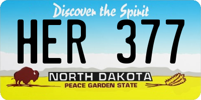 ND license plate HER377
