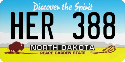 ND license plate HER388