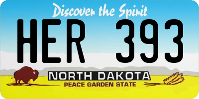 ND license plate HER393