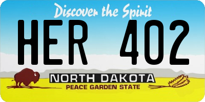 ND license plate HER402