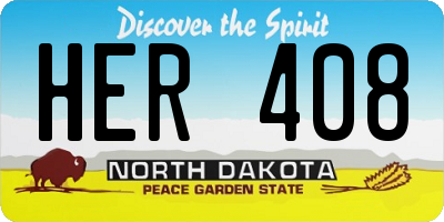 ND license plate HER408