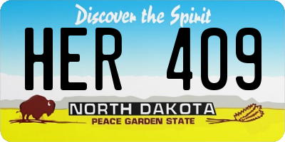 ND license plate HER409