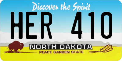ND license plate HER410