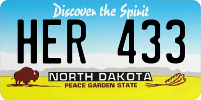 ND license plate HER433