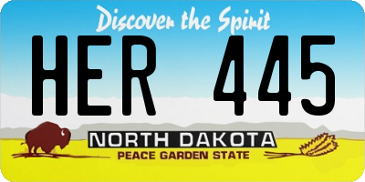 ND license plate HER445