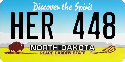 ND license plate HER448