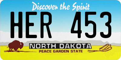 ND license plate HER453