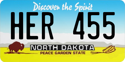 ND license plate HER455