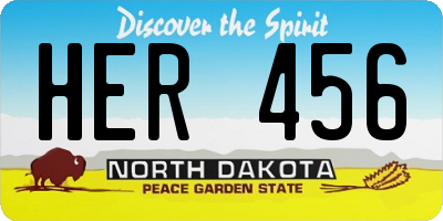 ND license plate HER456