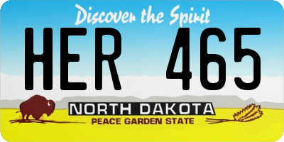 ND license plate HER465