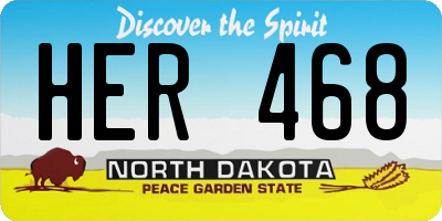 ND license plate HER468