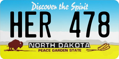 ND license plate HER478