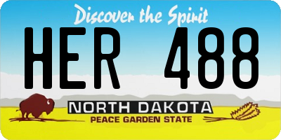 ND license plate HER488