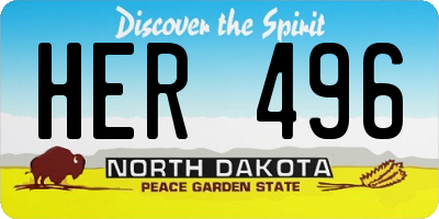 ND license plate HER496