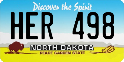 ND license plate HER498