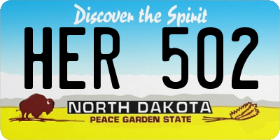 ND license plate HER502