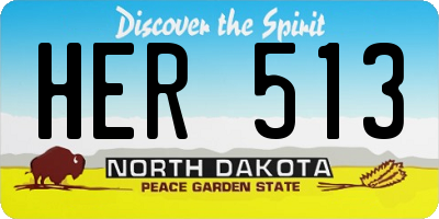 ND license plate HER513