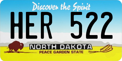 ND license plate HER522
