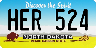 ND license plate HER524