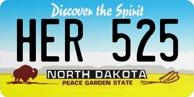ND license plate HER525