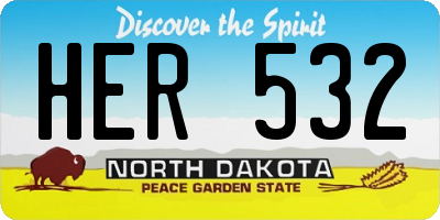 ND license plate HER532