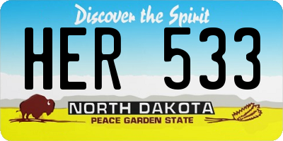 ND license plate HER533