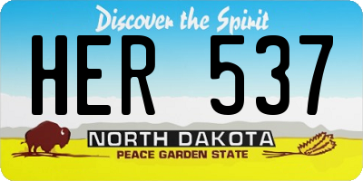 ND license plate HER537