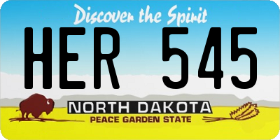 ND license plate HER545