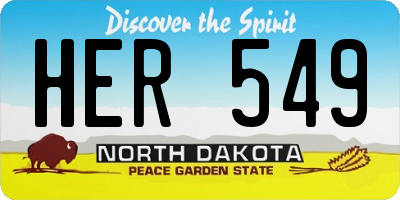 ND license plate HER549