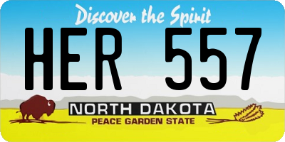 ND license plate HER557