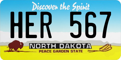 ND license plate HER567